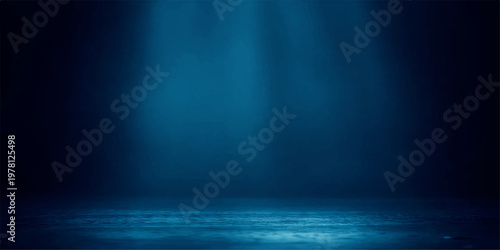 An abstract deep blue ocean texture background with dark waves and motion illustration under moonlight