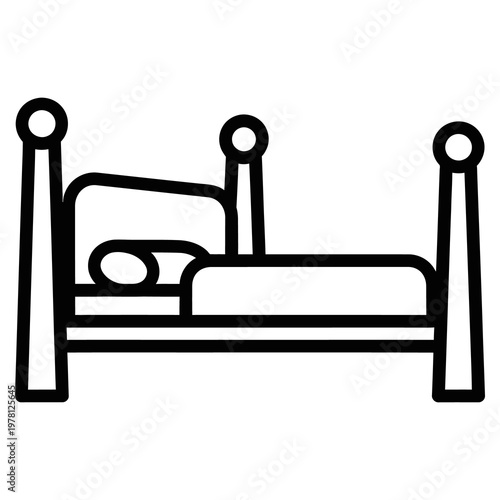 Vector illustration design of a bed and sofa furniture symbol for a room sleep object icon