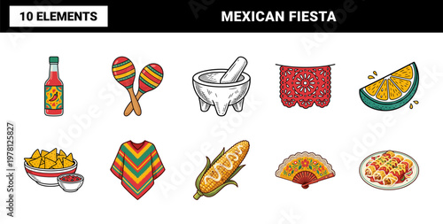 Mexican Fiesta and Food Graphic Set