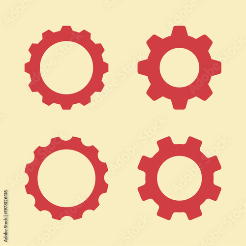 Gear cog wheel artful trendy stylish design beautiful vector Illustration colorful background
