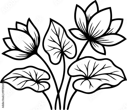 Elegant Gold Lotus Flower Fine Line Drawing Continuous One Line Art Motif