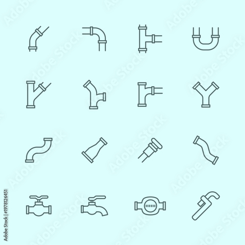 Pipe Pieces artful trendy stylish design beautiful vector Illustration colorful background