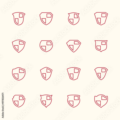 Shields artful trendy stylish design beautiful vector Illustration colorful background