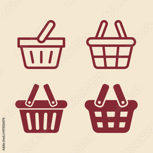 Shopping basket artful trendy stylish design beautiful vector Illustration colorful background