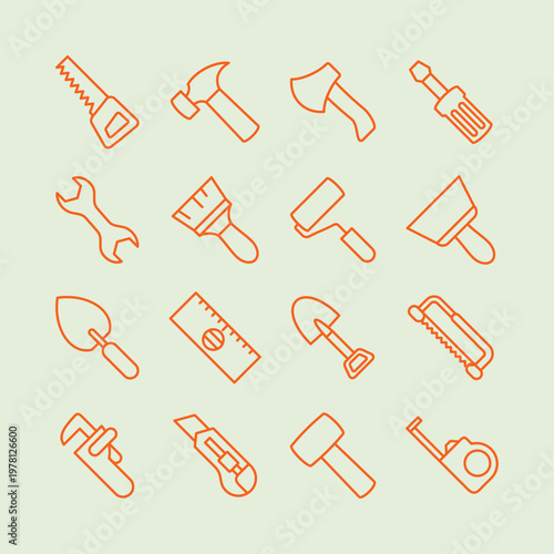 Carpentry Tools artful trendy stylish design gorgeous vector Illustration colorful background