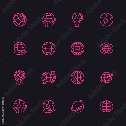 Globe artful trendy stylish design gorgeous vector Illustration colorful background