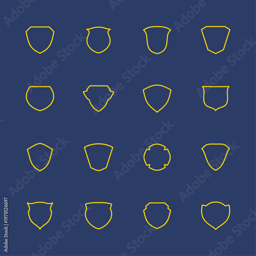 Shields artful trendy stylish design gorgeous vector Illustration colorful background