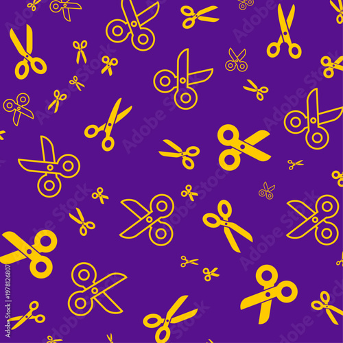 Scissor artful trendy stylish design handsome vector Illustration colorful background