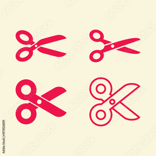 Scissor artful trendy stylish design cute vector Illustration colorful background