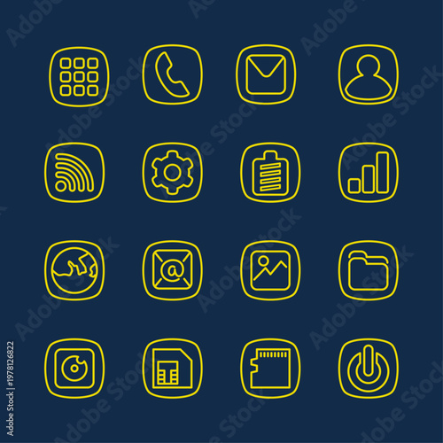 Smartphone artful trendy stylish design cute vector Illustration colorful background