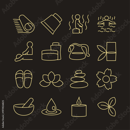 Spa and Massage artful trendy stylish design cute vector Illustration colorful background