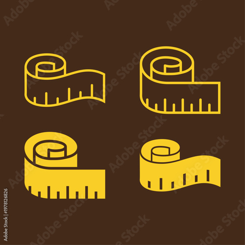 Tape measure artful trendy stylish design cute vector Illustration colorful background