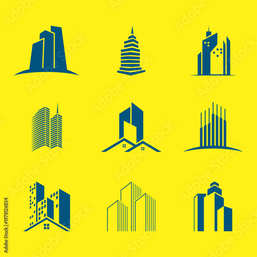 Skyscraper artful trendy stylish design cute vector Illustration colorful background