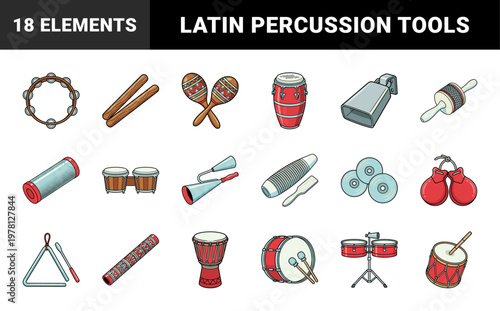 Latin Musical Percussion Instrument Set