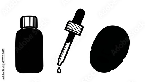 Medical dropper illustration on black background