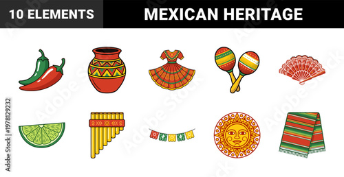 Mexican Fiesta Heritage Graphic Element Kit