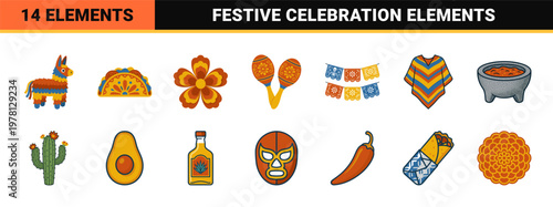 Cinco de Mayo Festive Floral Asset Sheet