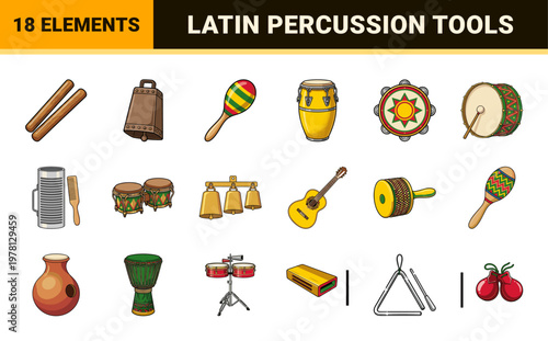 Latin Percussion and Rhythm Instrument Set