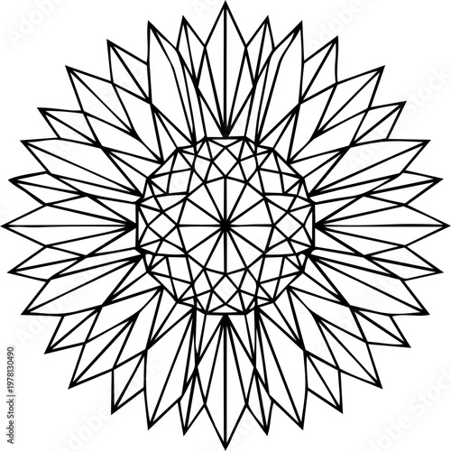 Luxury Sunflower Line Art Minimalist
