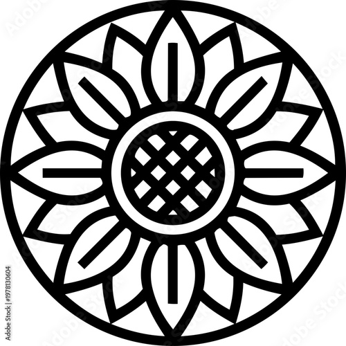 Luxury Sunflower Line Art Minimalist