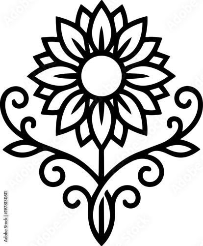 Luxury Sunflower Line Art Minimalist