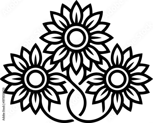 Luxury Sunflower Line Art Minimalist