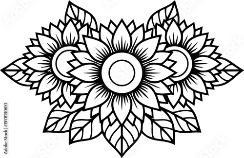 Luxury Sunflower Line Art Minimalist