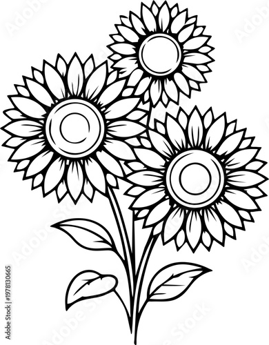 Luxury Sunflower Line Art Minimalist