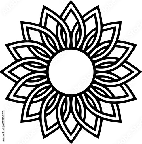 Luxury Sunflower Line Art Minimalist