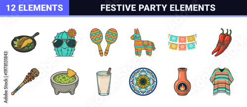 Cinco de Mayo Holiday Illustration Sheet