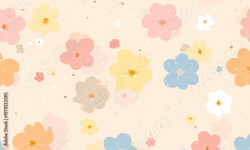 お花のナチュラルな背景イラスト