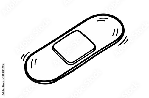 Adhesive bandage illustration isolated on black background