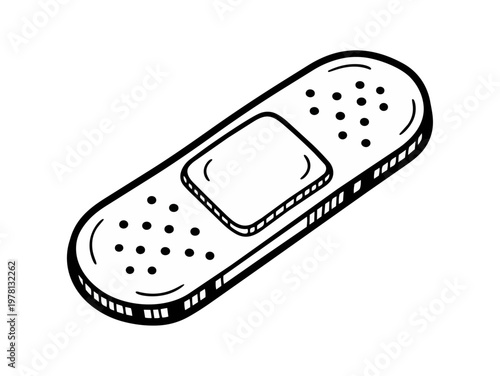 Adhesive bandage illustration isolated on black background