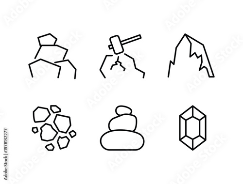 Wallpaper Mural Stone  Icon Set icons, button, vector, sign, symbol, logo, illustration, editable stroke and flat design style isolated on white linear pictogram Torontodigital.ca