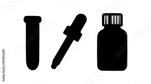 Bottle silhouette with barcode topline on black background