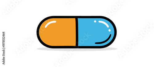 Medical capsule illustration on black background