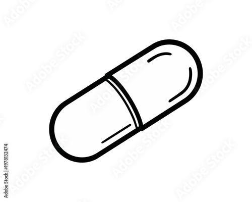 Medical capsule isolated on black background healthcare concept