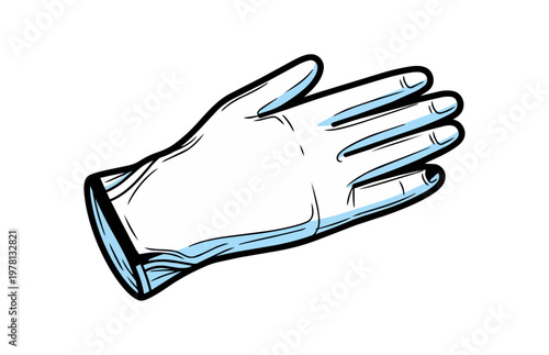 White glove illustration isolated on black background