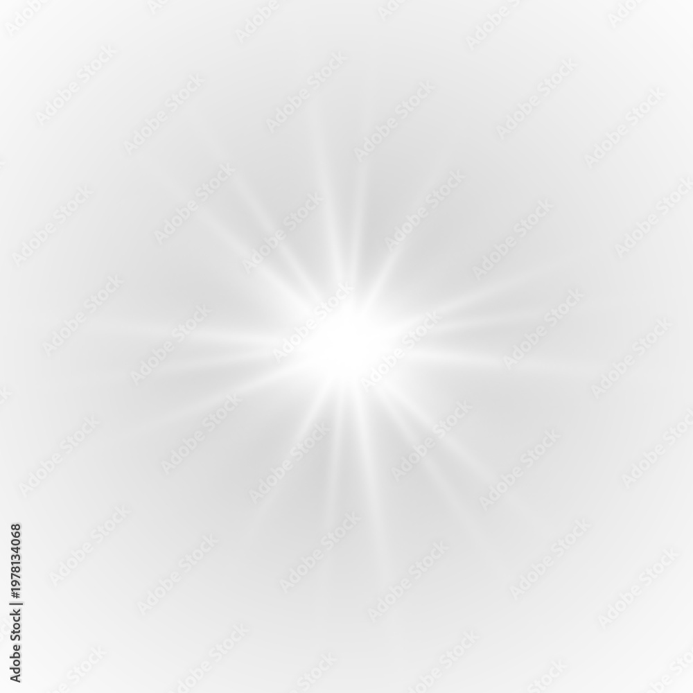 Obraz premium Bright PNG star burst radiates sharp glowing rays outward. Soft glitter haze creates dreamy atmospheric depth. Perfect modern festive visuals.