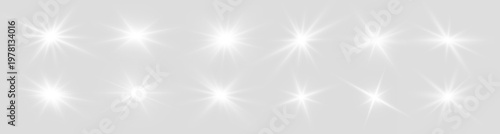 Εκτύπωση καμβά Radiant PNG star set burst creates bright glowing ray explosion