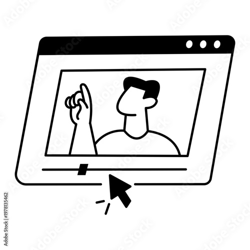  A linear style icon depicting business tutorial 


