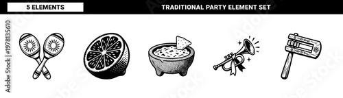 Cinco de Mayo Mexican Party Asset Set