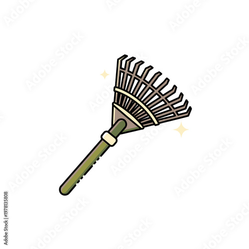 Garden Rake Tool for Yard Cleanup and Landscaping