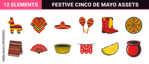 Mexican Heritage Folk Art Asset Sheet
