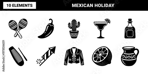 Cinco de Mayo Mexican Folk Art Asset Sheet