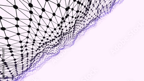 Futuristic network connections on purple background for tech designs