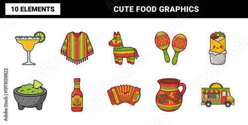 Cute Mexican Food and Culture Asset Kit