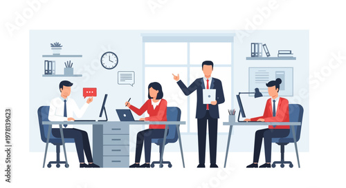 Business people working in office space.