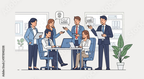 Business people in office meeting.