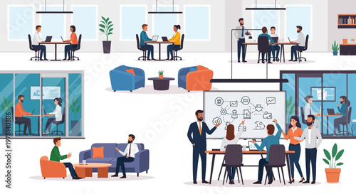 Business people in office meeting.